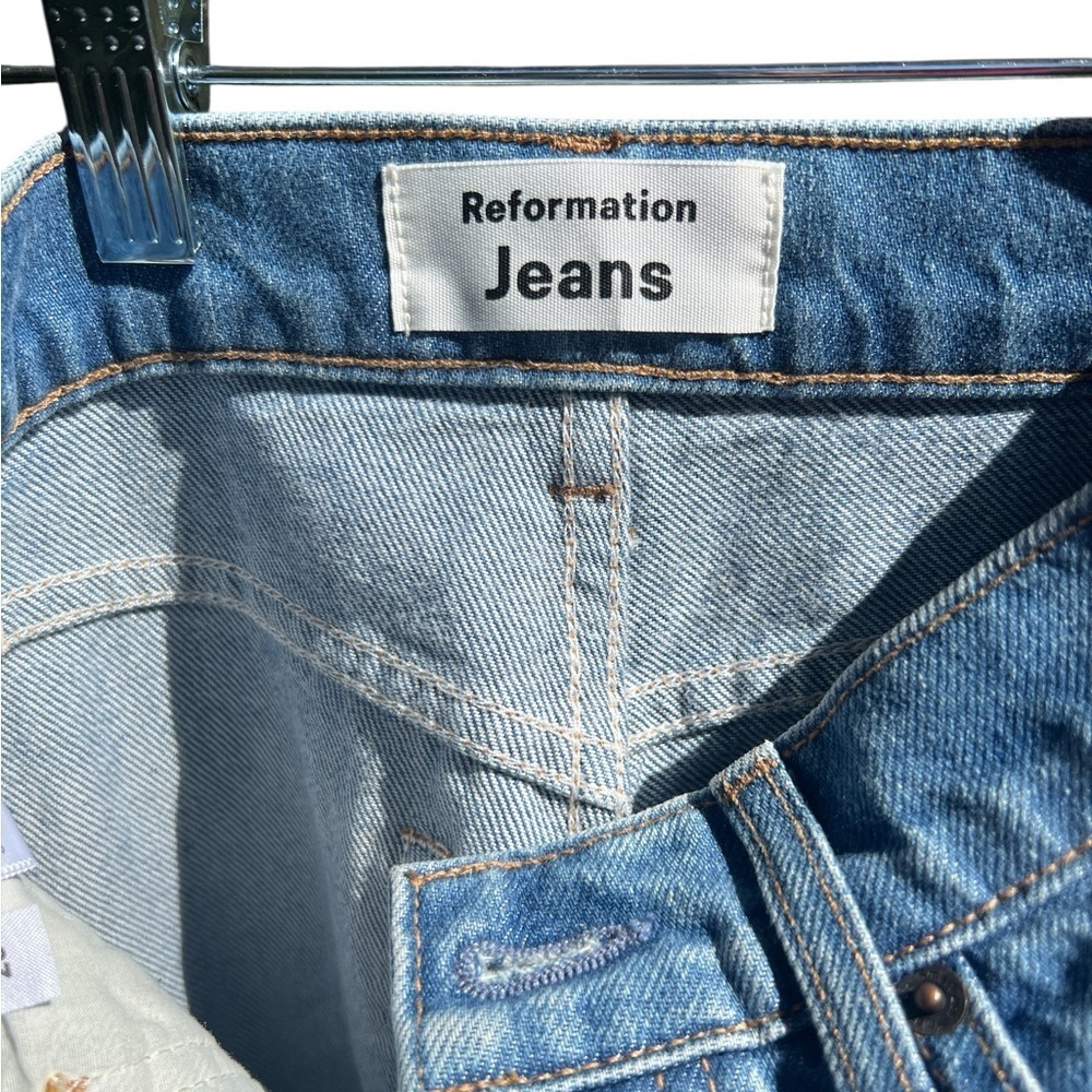 REFORMATION Cynthia High Rise Straight Jean Shasta Destroyed Size 23 - Picture 9 of 14
